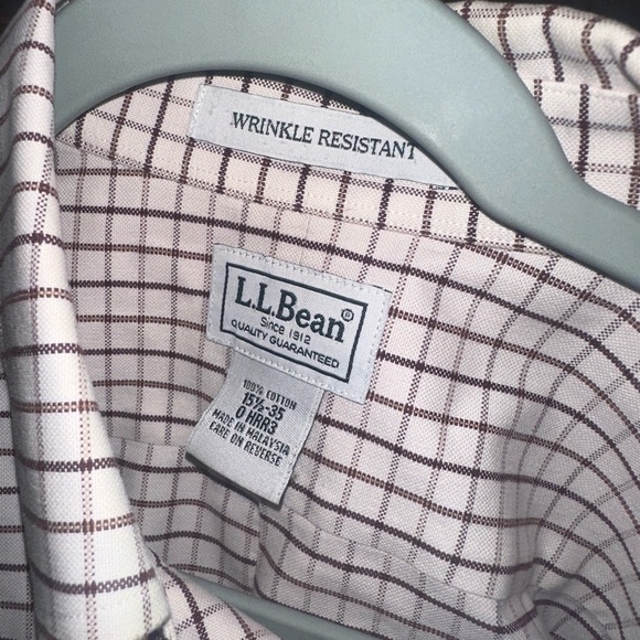 L.L. Bean Men's Checkered Shirt - White and Black - Picture 2 of 4